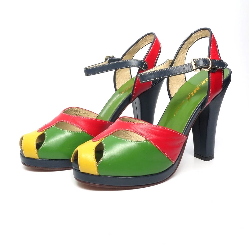 Remix carnival vintage repro heel Mary Jane 7.5